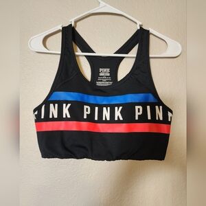 PINK Sports Bra, Women's Size Large Black PINK Ultimate Sports Bra